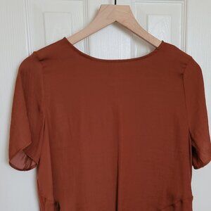 A New Day- Rust Color Short Sleeve Blouse Size‎ Small